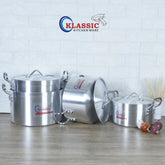 Klassic Aluminium Steel Supreme Cooking Pots Set – Durable, Easy-to-Clean Cookware for Gas, Electric & Induction Hobs (UK) - Klassic Kitchenware UK